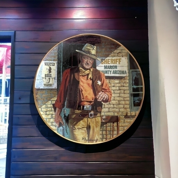 John Wayne American Legend Robert Tanenbaum Franklin Mint fine Porcelain Plate - Picture 1 of 4